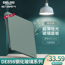 Delixi switch socket panel 86 DE 898 matte with five - hole household wall ultra - thin glass frost