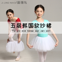 Crystal Feather Bird Children Dance Dress Girl Dress Ballet Dancer Ballet Princess Practice Gong Class Modern Summer Half Body Dress