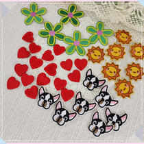 Cartoon animation simple childrens clothes self-paste patch love cardio puppy solar flower embroidery DIY handmade material