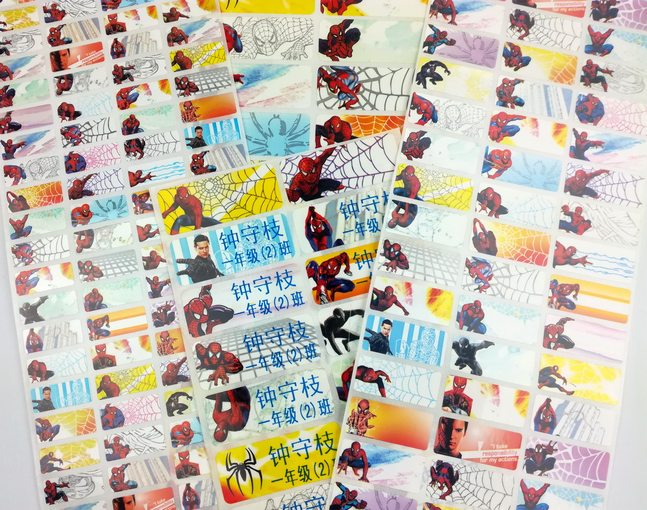 Children's Kindergarten Cartoon Name Sticker Spider-Man Large and Medium-Sized DIY Personality Customization
