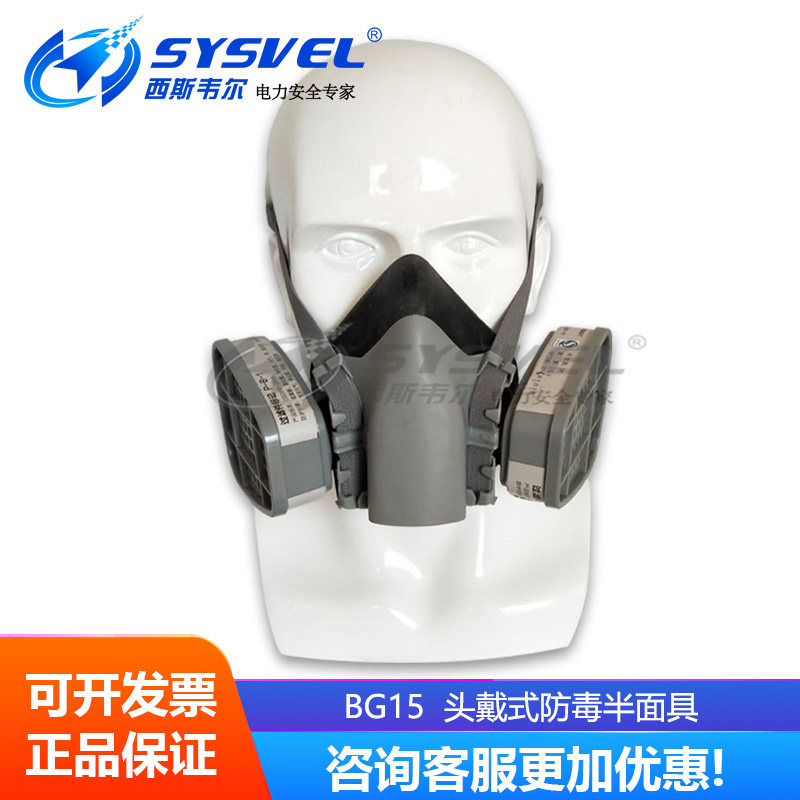 BG15 head-wearing gas-proof semi-mask organic gas gas-proof mask double filter poison tank filter
