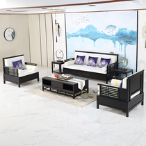 New Chinese solid wood 123 combination sofa simple modern living room fabric sofa villa hotel furniture can be customized