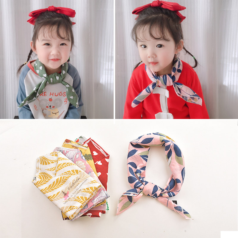 Children's scarf square scarf Spring and autumn winter windproof and warm male and female baby bib neck thin infant neck scarf