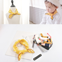 Childrens scarf square towel Multi-color baby silk scarf Men and women childrens baby collar scarf Spring and Autumn thin section send leather buckle