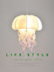 French-Style Cream-Colored Creative Jellyfish Restaurant Bar Pendant Light, Unique Artistic Silk Hotel Guesthouse Bedroom Pendant Light