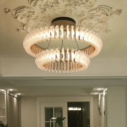 French-Style Light Luxury Acrylic Crystal Multi-Layer Combination Living Room Chandelier, Simple Modern and Elegant Master Bedroom Dining Room Chandelier