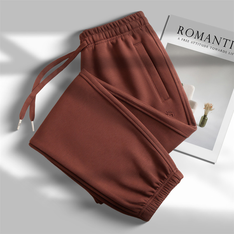 Spring and Autumn Embroidered Red Sweatpants for Women, Fleece-Lined Lantern Pants, Casual Joggers, Loose Fit, Cropped Pants for Petite Women