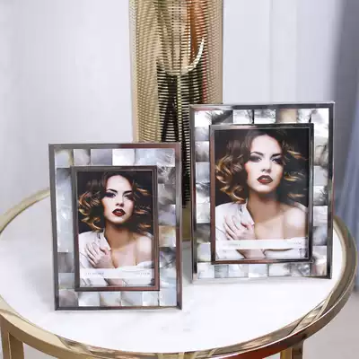 Art light luxury modern photo development metal shell American ins photo frame table simple creative Nordic style