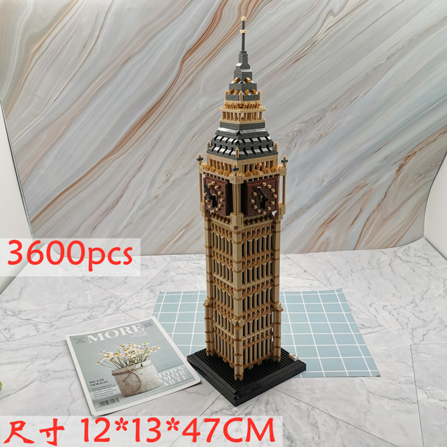World Architecture Model High Difficulty Micro Particle Assembled Building Blocks Real Madrid Football Stadium Big Ben Sydney Opera House