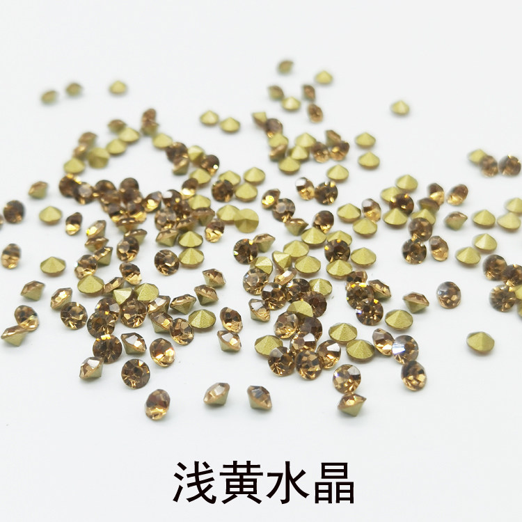 Import Czech Diamond Tip Bottom Water Drill Light Yellow Ornament Drill Tonic Drilling Meryl Patch Drilling Kit Bag Pillar Hand Watch Stick Drill