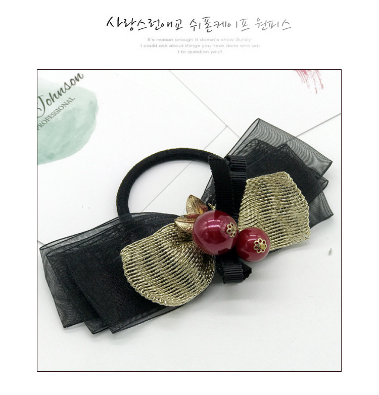 Black DIY Korean version Butterfly knot accessories Silk with handmade hair accessories hair clip Accessories Accessories Pearl Hair