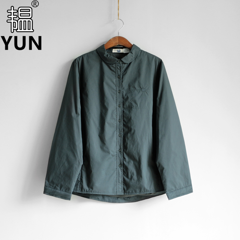 Yun Yun Early Spring and Early Winter Women's Polo Collar Single-Breasted Buttoned Quilted Korean-Style Shirt Slimming Jacket 5058 Pocket Design