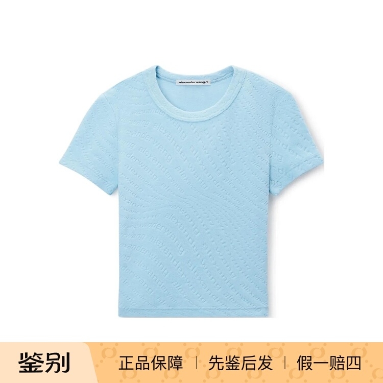 Alexander Wang Alexander Wang Logo Jacquard Pattern Round Neck Short Sleeve Regular T-Shirt