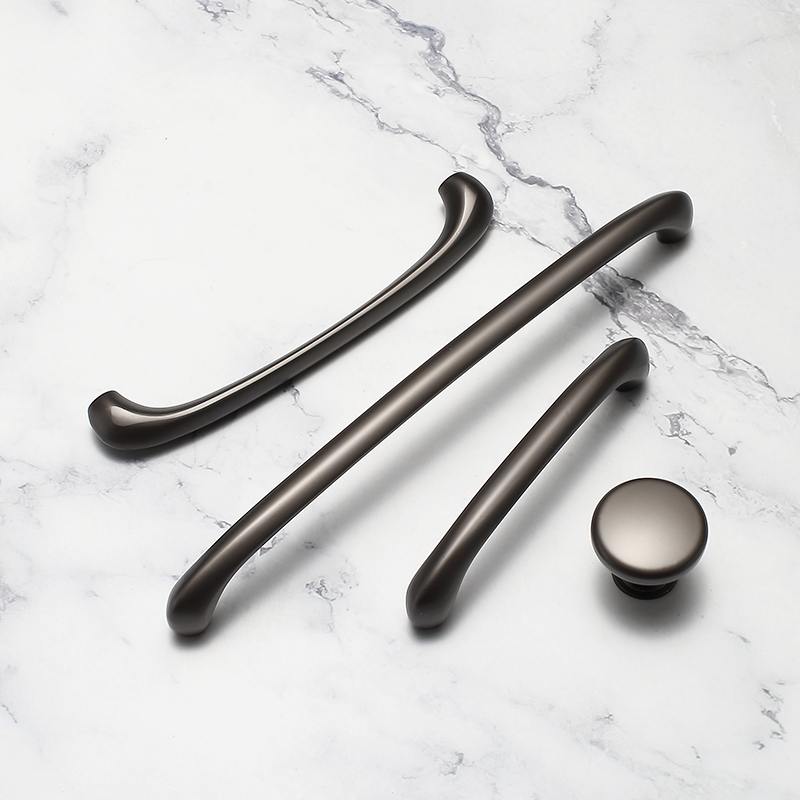 Grey Cabinet Door Handle Light Lavish Modern High-end Wardrobe Whole Cupboard Door Handle Drawers Shoe Cabinet Handles Extremely Simple Hardware