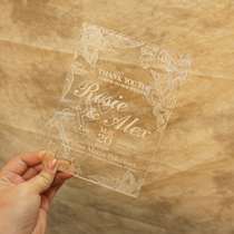 Wedding Acrylic Wedding Invitation European Invitation Business Event Invitation Gold Silk Screen Printing Golden Three-dimensional Floating