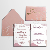 Double - sided paper invitation letter thank - you card Wedding brief invitation to Cambodia Business Event invitation letter