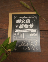 Wedding wedding invitation invitation please post European American blackboard chalk campus hipster greeting card card page