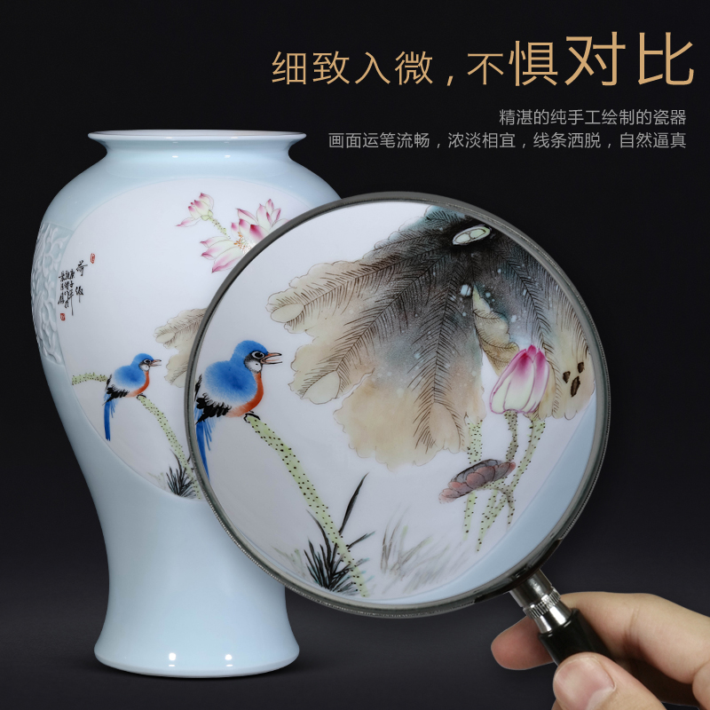 The Teacher hand - made enamel vase of jingdezhen ceramics new Chinese style living room TV ark, flower arranging porch is decorated furnishing articles
