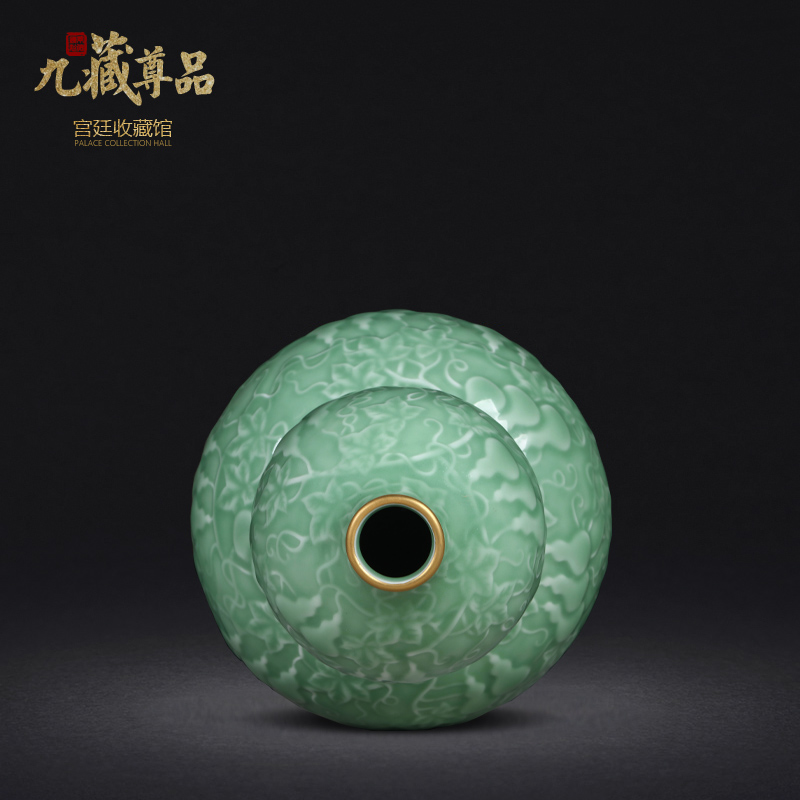 Jingdezhen ceramics archaize paint blue glaze carving gourd vases, sitting room home furnishing articles