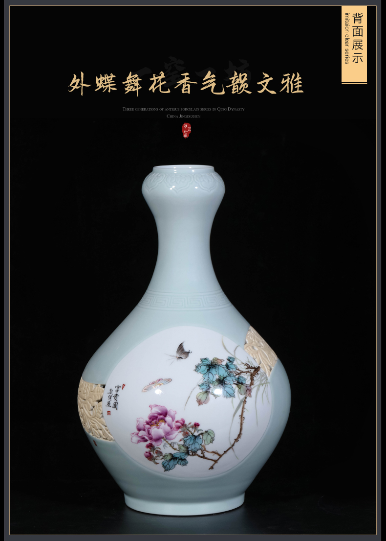 Jingdezhen ceramics masters hand - made the sitting room porch TV ark, vases, new Chinese style household decoration as furnishing articles