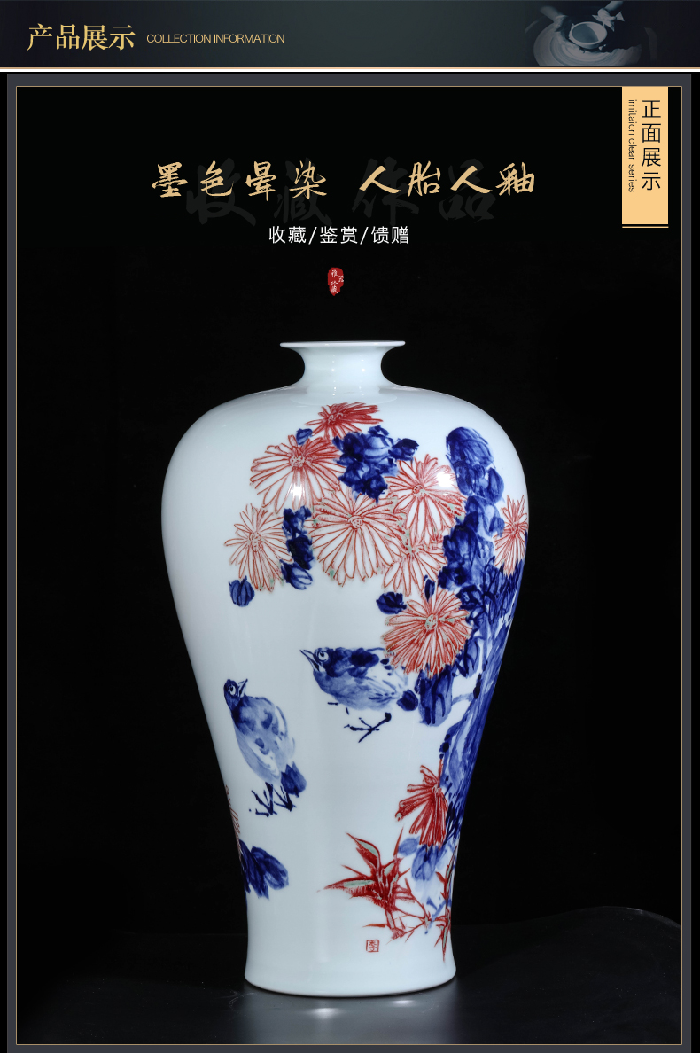 Jingdezhen ceramics dong - Ming li hand - made youligong vases, new Chinese style living room TV cabinet porch is decorated furnishing articles