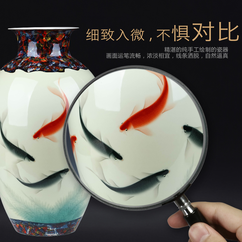 The Master of jingdezhen ceramics hand - made goldfish vase Chinese style living room TV ark, flower arranging decoration as furnishing articles