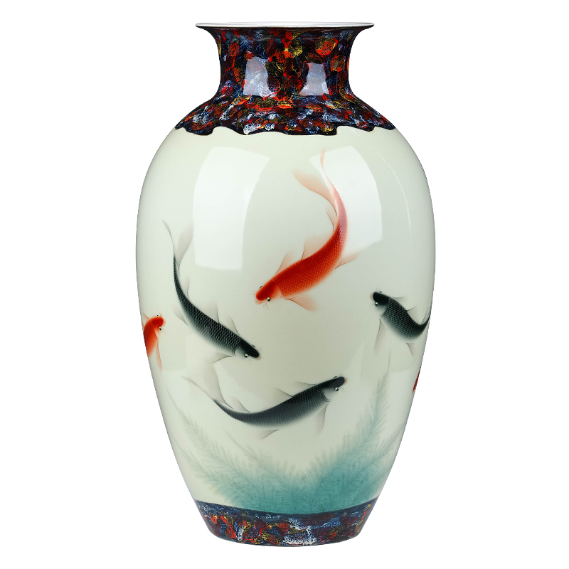 The Master of jingdezhen ceramics hand - made goldfish vase Chinese style living room TV ark, flower arranging decoration as furnishing articles