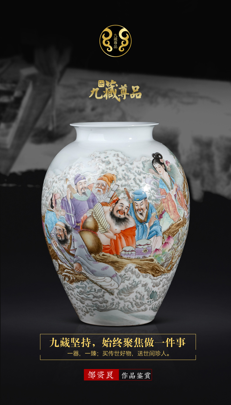 Jingdezhen ceramics zou considerable good hand - made the ensemble vase Chinese style living room TV cabinet decorative furnishing articles arranging flowers