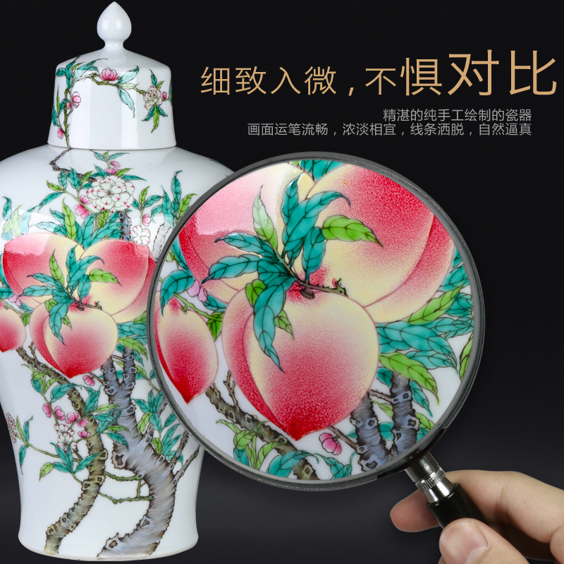 Jingdezhen ceramics antique hand - made nine peach wufu with cover mei bottles of classical modern home act the role ofing is tasted furnishing articles in the living room