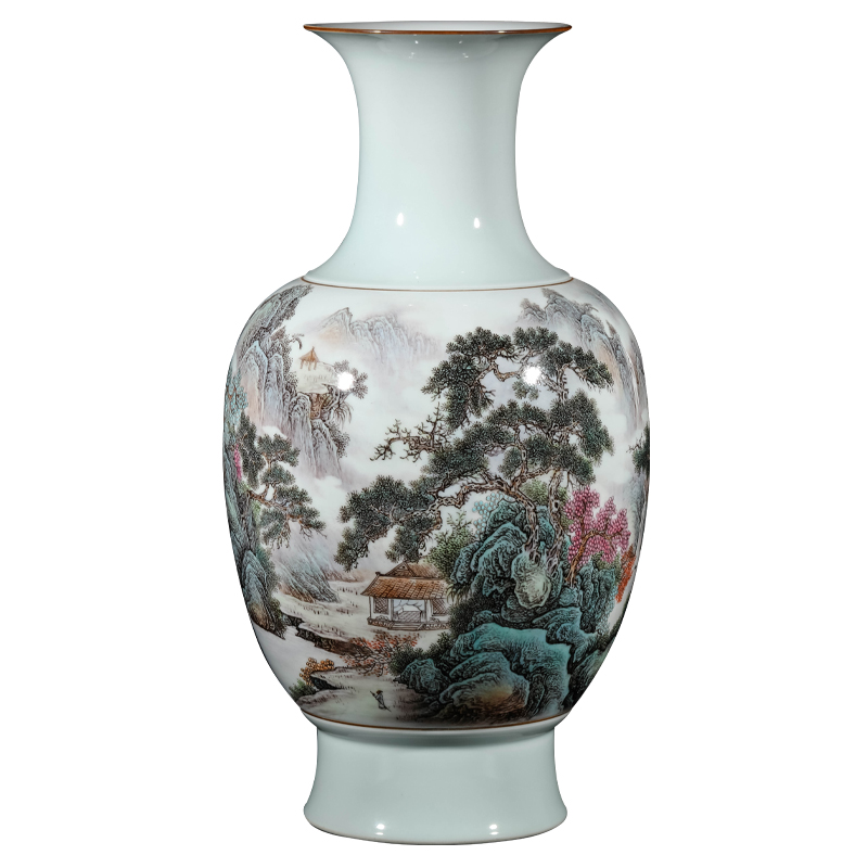 The Master of jingdezhen ceramics hand - made pastel landscape new sitting room porch TV ark, decoration of Chinese style household furnishing articles