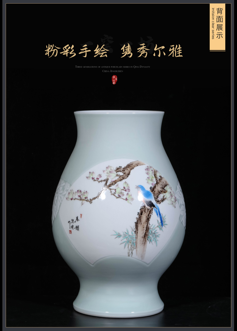 The Master of jingdezhen ceramics hand - made vases, new Chinese style living room porch TV ark, flower arranging decoration as furnishing articles