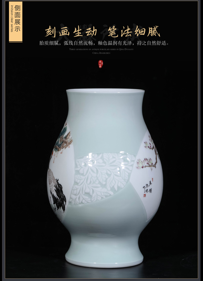 The Master of jingdezhen ceramics hand - made vases, new Chinese style living room porch TV ark, flower arranging decoration as furnishing articles