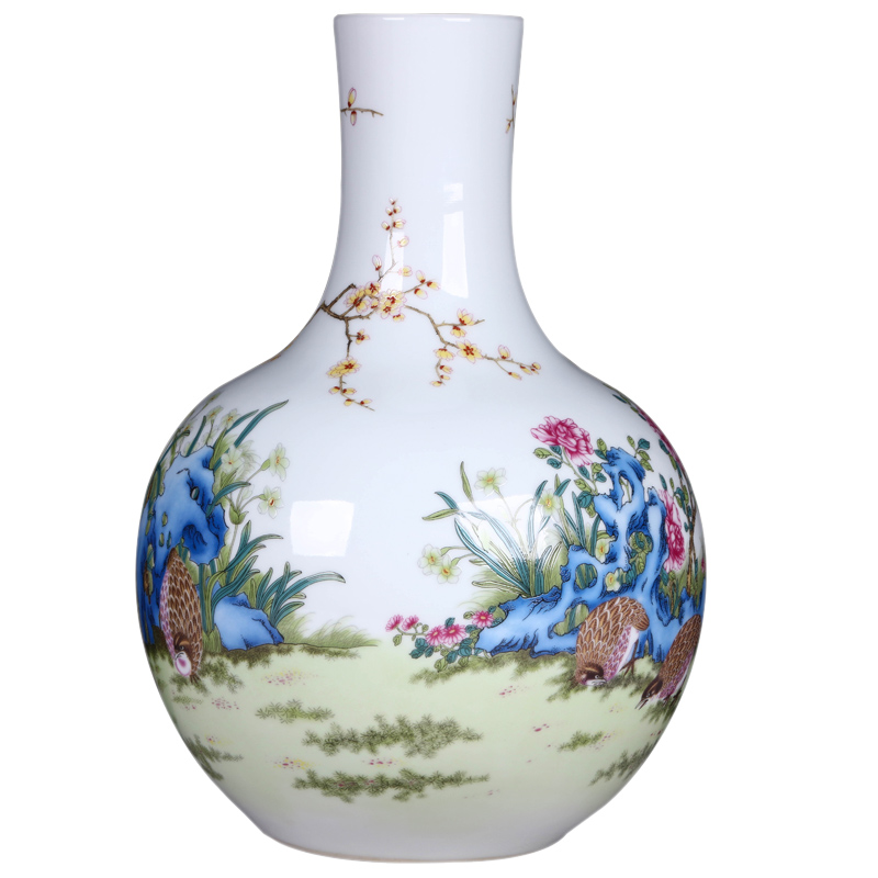 Jingdezhen ceramics hand - made means safe bamboo vase flower arranging home sitting room manual art handicraft furnishing articles