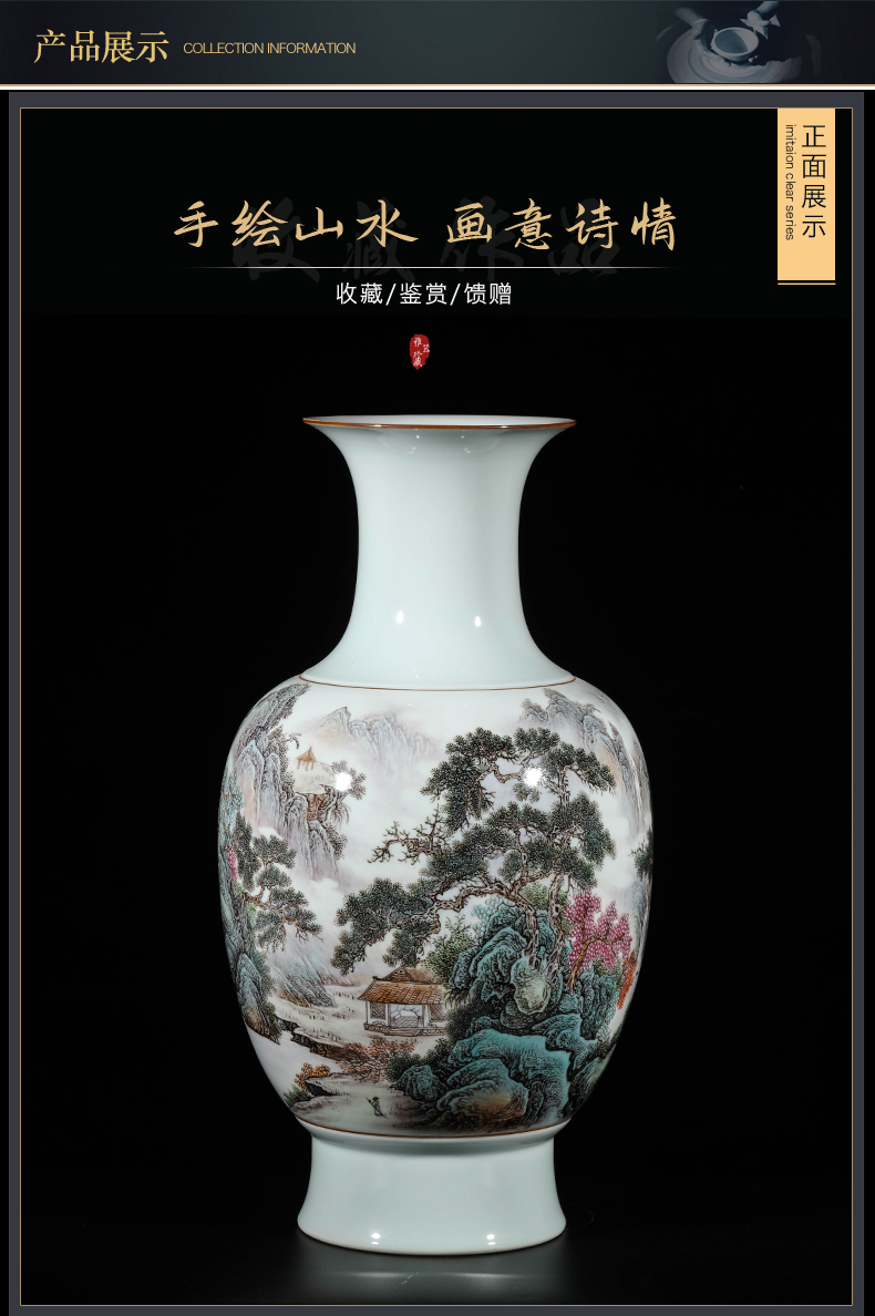 The Master of jingdezhen ceramics hand - made pastel landscape new sitting room porch TV ark, decoration of Chinese style household furnishing articles