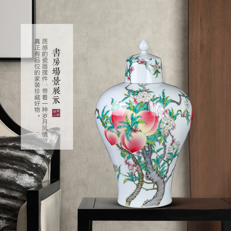 Jingdezhen ceramics antique hand - made nine peach wufu with cover mei bottles of classical modern home act the role ofing is tasted furnishing articles in the living room