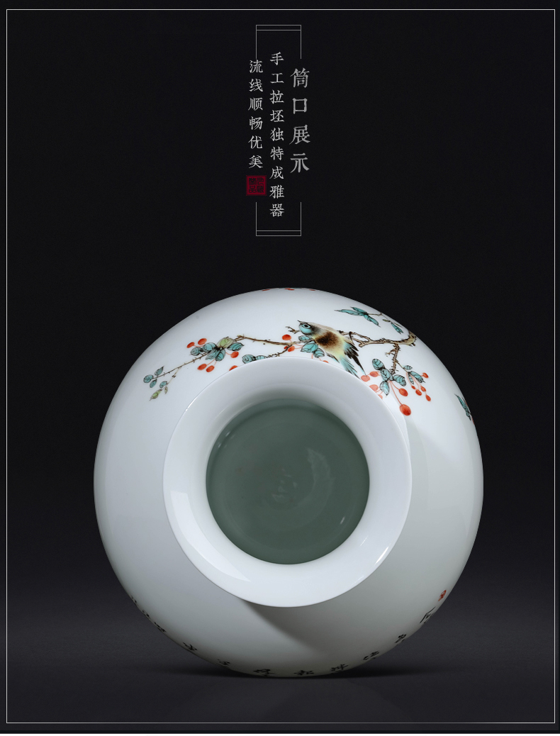 Jingdezhen ceramics famous hand - made enamel vase of new Chinese style living room TV ark, flower arranging porch is decorated furnishing articles