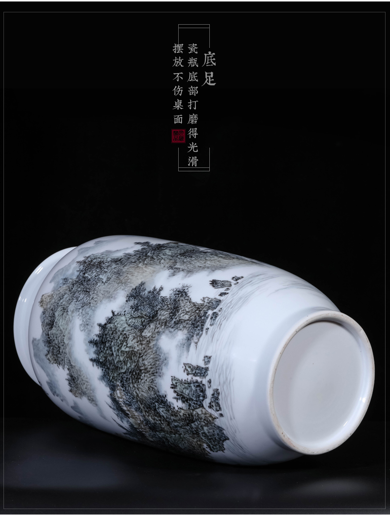 Dong - Ming li hand - made color ink landscape vase of jingdezhen ceramics Chinese style living room TV cabinet porch is decorated furnishing articles