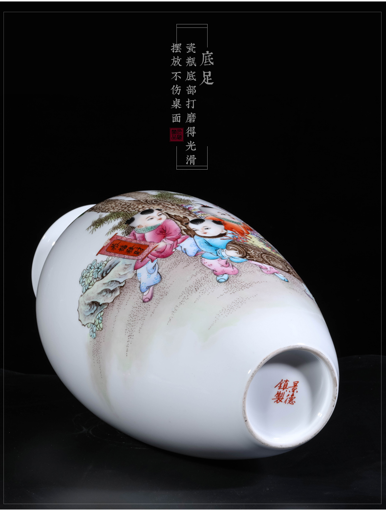 Jingdezhen ceramics dong - Ming li hand - made lad vase Chinese style living room TV ark, flower arranging porch is decorated furnishing articles