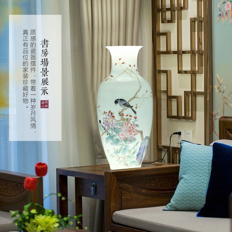 The Master of jingdezhen ceramic hand - made powder enamel bottles of Chinese style living room porch TV ark, rich ancient frame decorative furnishing articles