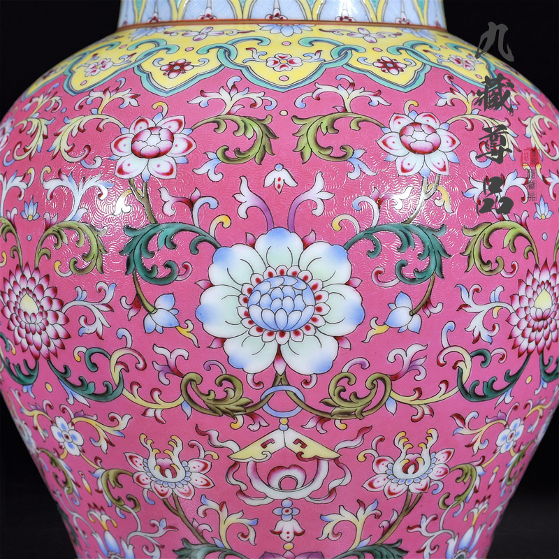 Antique hand - made jingdezhen ceramics powder dust general scramble for flower pot craft ornaments furnishing articles TV ark, vase