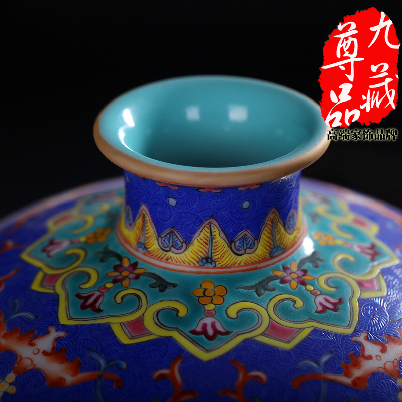 Jingdezhen ceramics vase imitation the qing qianlong pastel cui to branch grain mei bottle home decoration crafts
