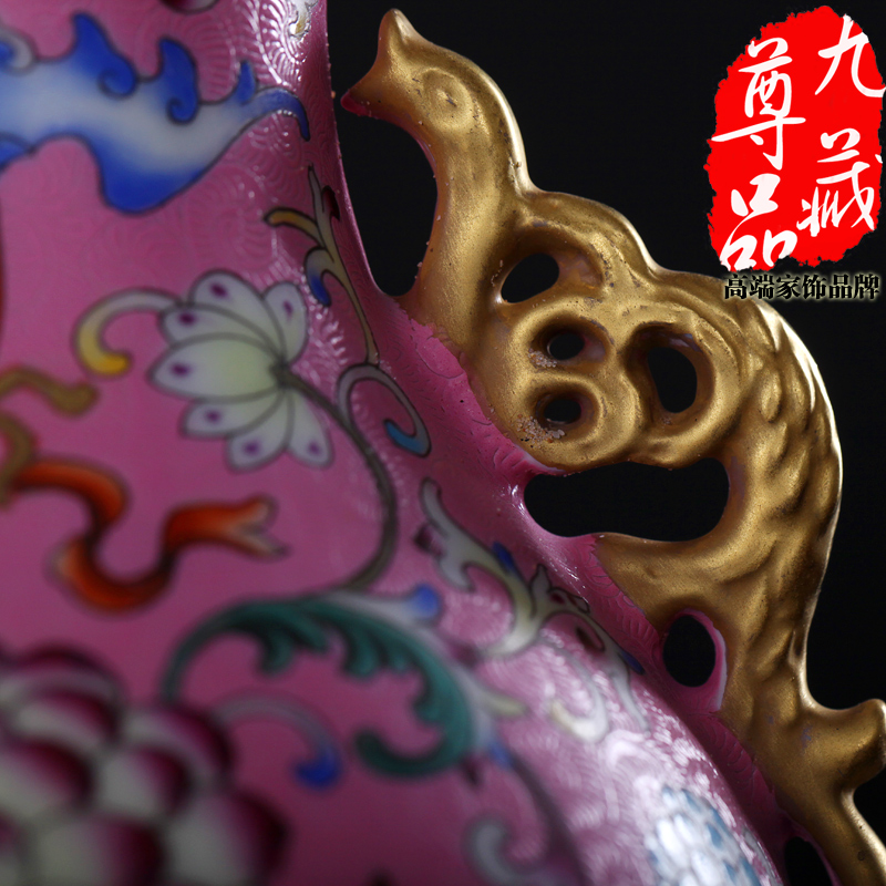 Jingdezhen ceramics imitation the qing qianlong pastel bound branch grain ears gourd vase household handicraft furnishing articles