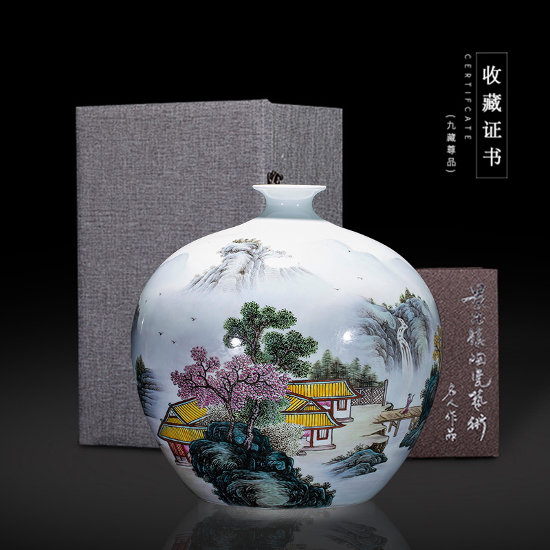 Jingdezhen ceramics handicraft Bridges the somebody else can furnishing articles storage tank ornaments ornament
