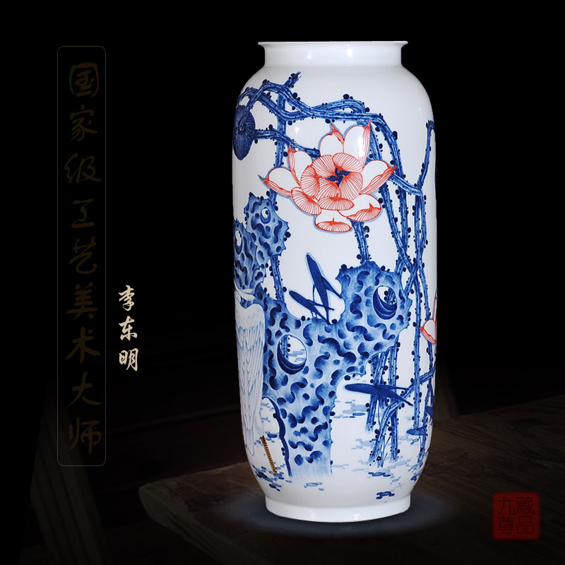 Jingdezhen ceramics dong - Ming li hand - made of blue and white porcelain vases, even all the way home sitting room crafts