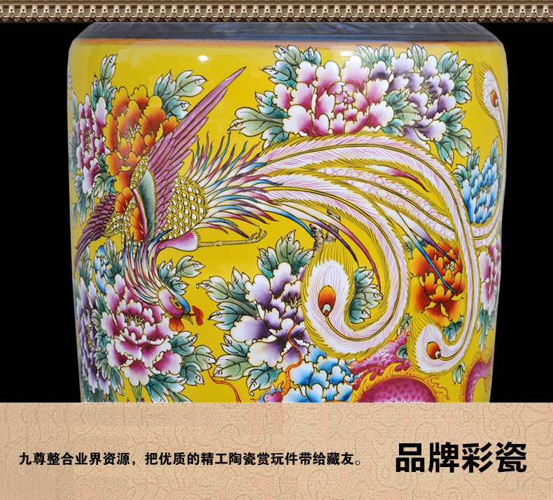 Jingdezhen ceramic vases, antique hand - made landing pastel yellow while the French vase furnishing articles