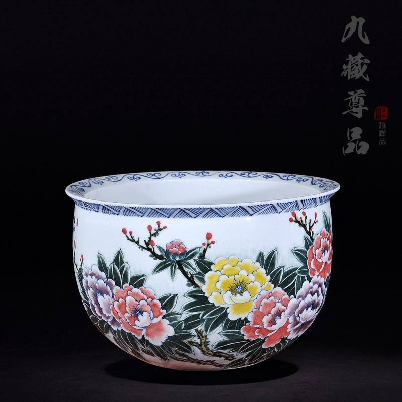 The Master of jingdezhen ceramics Cao Wen players draw vase "cornucopia" home furnishing articles in the living room