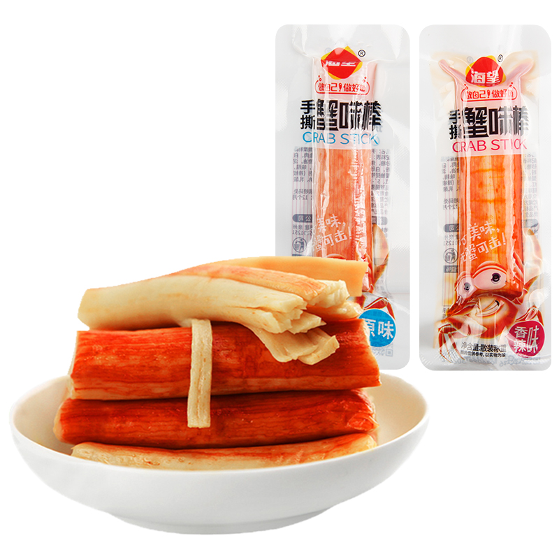 Haiwang Hand Shred Crab Stick 500g Original Spicy Crab Meat Seafood Crab Stick Instant Seafood Snack