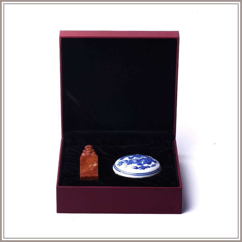 (West-Indian Society) Lone Mountain Indian Stone Door Lion Carving Buttons Hand Seal Engraving Seal Stone Square Stone Square Stone Square House Four Treasures Name Custom Sending Gift Box Loaded With Imprint Clay