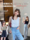 Women's Camisole for Summer, Suitable for Wearing Outside or as an Inner Layer under a Suit, 2026 New Style, White Sleeveless Base Layer, Waffle Knit Top That Covers the Side Breasts