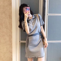 Korean small fragrant style dress 2021 new summer fashion gentle temperament Hepburn style fresh two-piece skirt